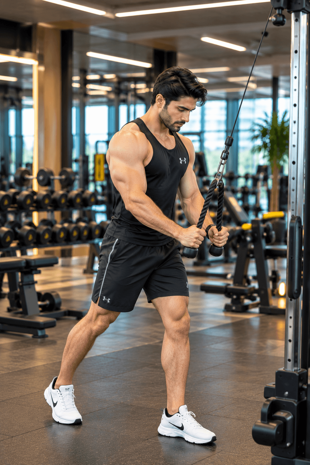 Modern gym workout equipment